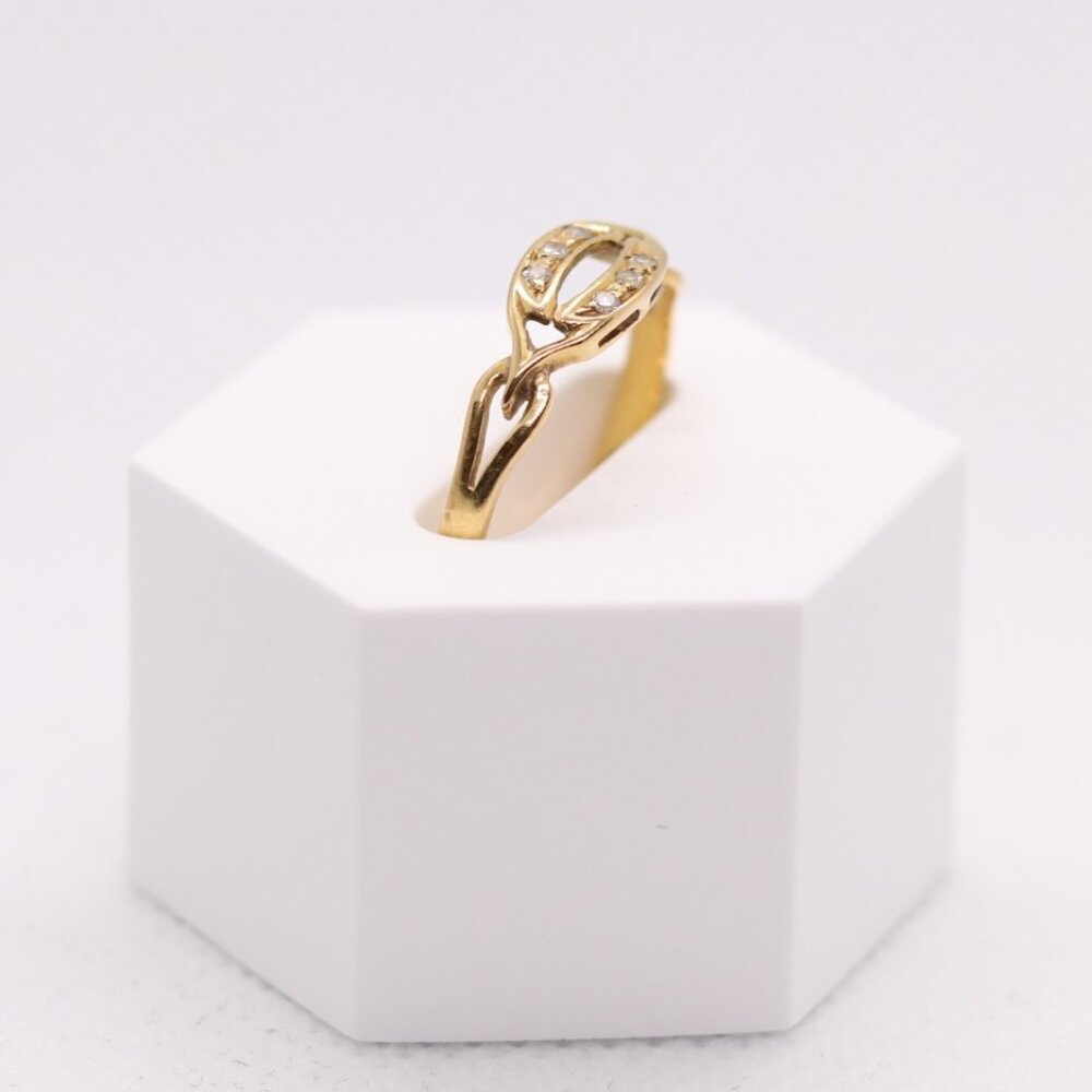 19k Yellow Gold Ring Portuguese Solid Gold (800 Purity 19.2k) Size 7
